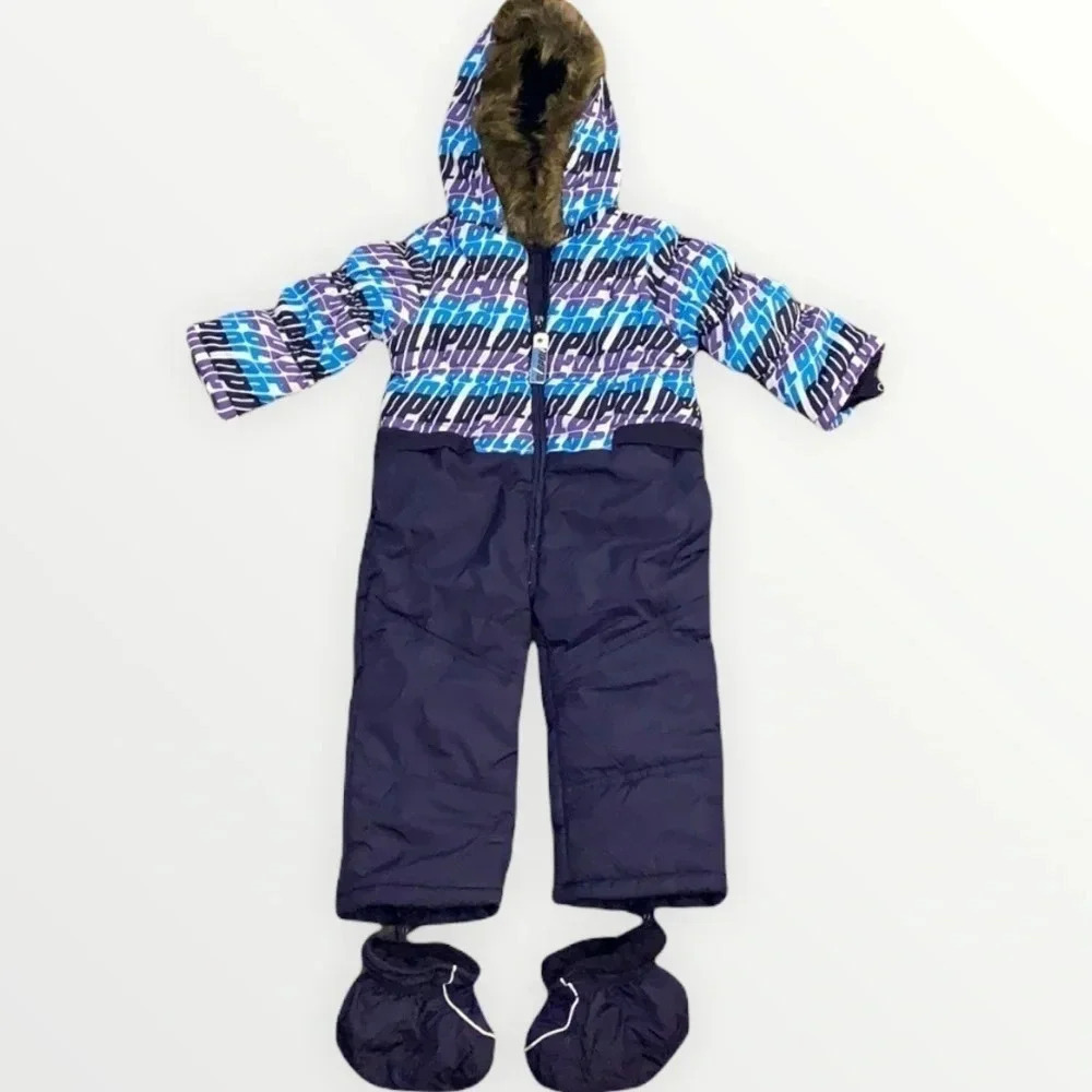 Snow Suit Toddler Snowsuit Faux Fur Trim Hood 18 mo NWT